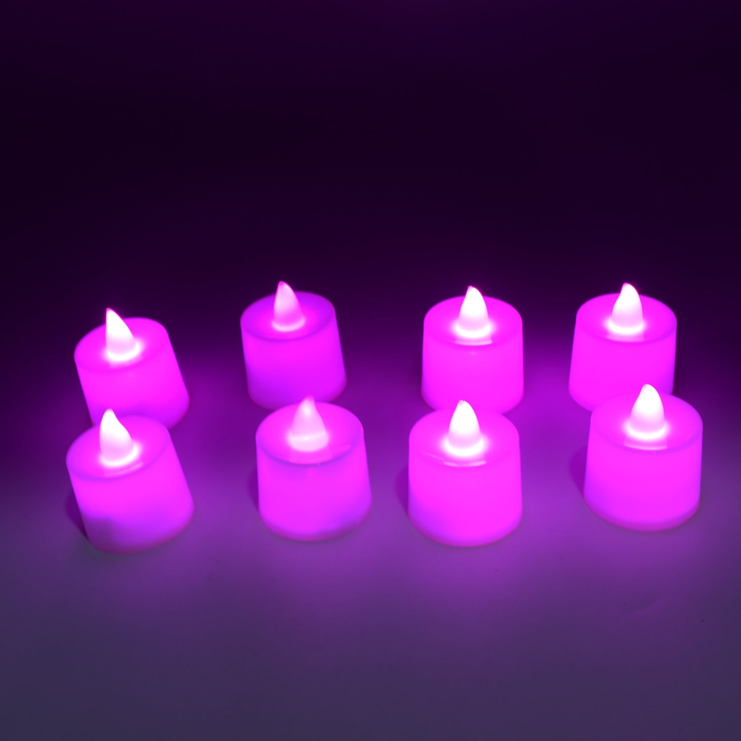 6632B Pink Flameless LED Tealights, Smokeless Plastic Decorative Candles - Led Tea Light Candle For Home Decoration (Pack Of 8pc) ( Diya , Divo , Diva , Deepak , Jyoti) Eshaan Traders