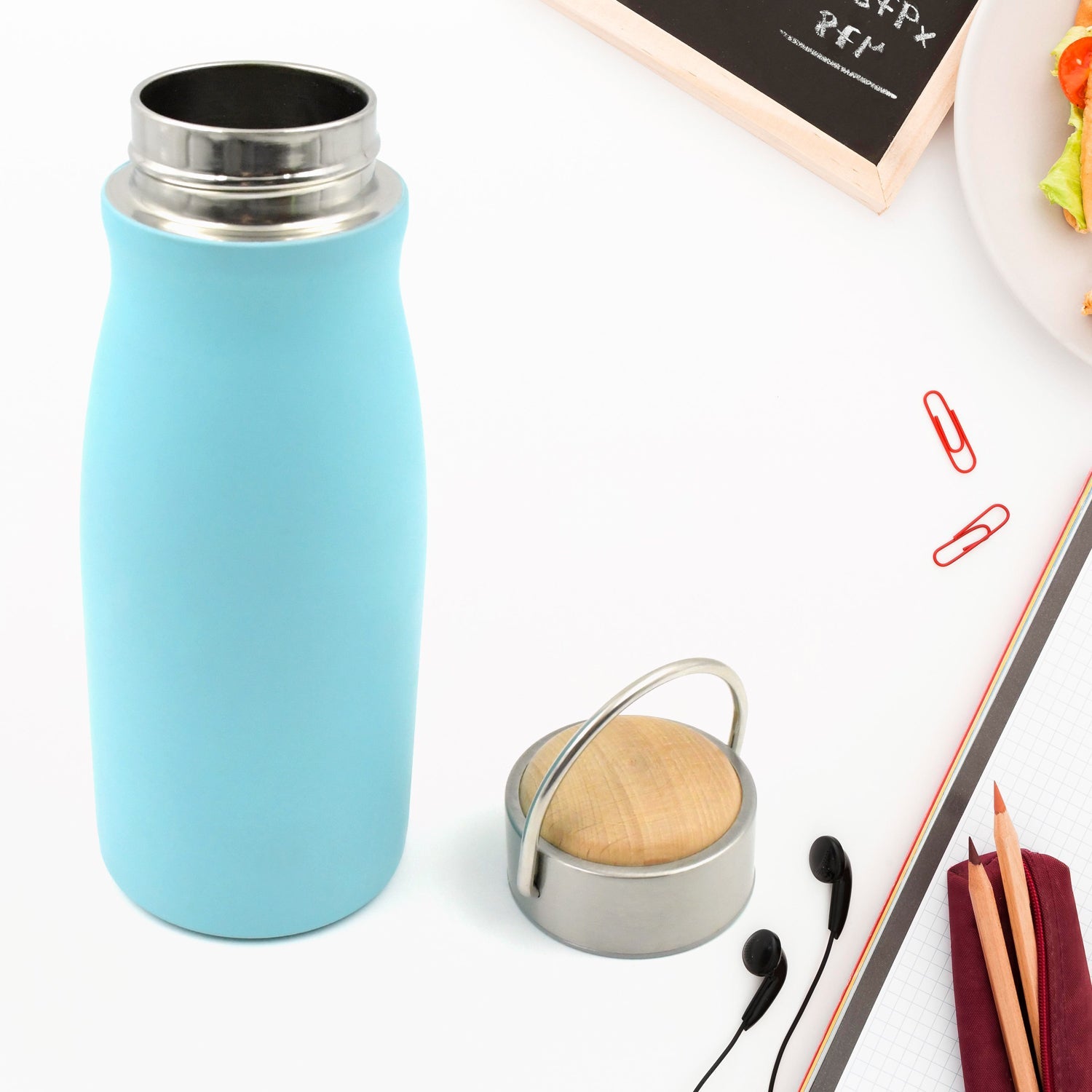 0285 Stainless Steel Water Bottle With Handle, Fridge Water Bottle, Stainless Steel Water Bottle Leak Proof, Rust Proof, Hot & Cold Drinks, Gym Sipper BPA Free Food Grade Quality, Steel fridge Bottle For office/Gym/School (360 ML) Eshaan Traders