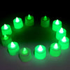 6635b GREEN FLAMELESS LED TEALIGHTS, SMOKELESS PLASTIC DECORATIVE CANDLES - LED TEA LIGHT CANDLE FOR HOME DECORATION (PACK OF 12) Eshaan Traders