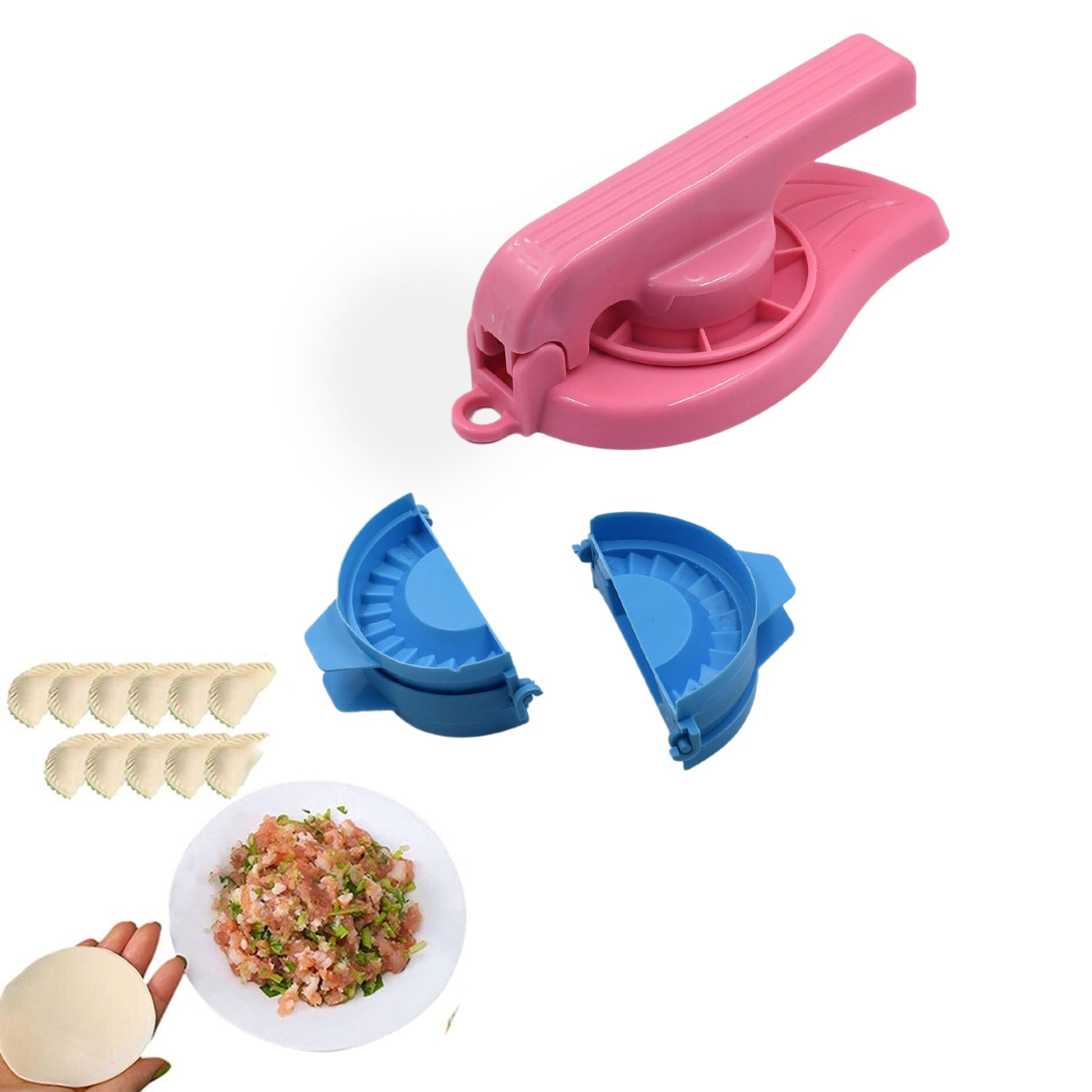 7014 Puri Press & Dough Press Set Dumpling Dough Press Pastry Maker Mould Mold & Puri Press Maker High Quality Kitchen Product Use For Gujiya Making     ( 3 Pcs Set ) Eshaan Traders