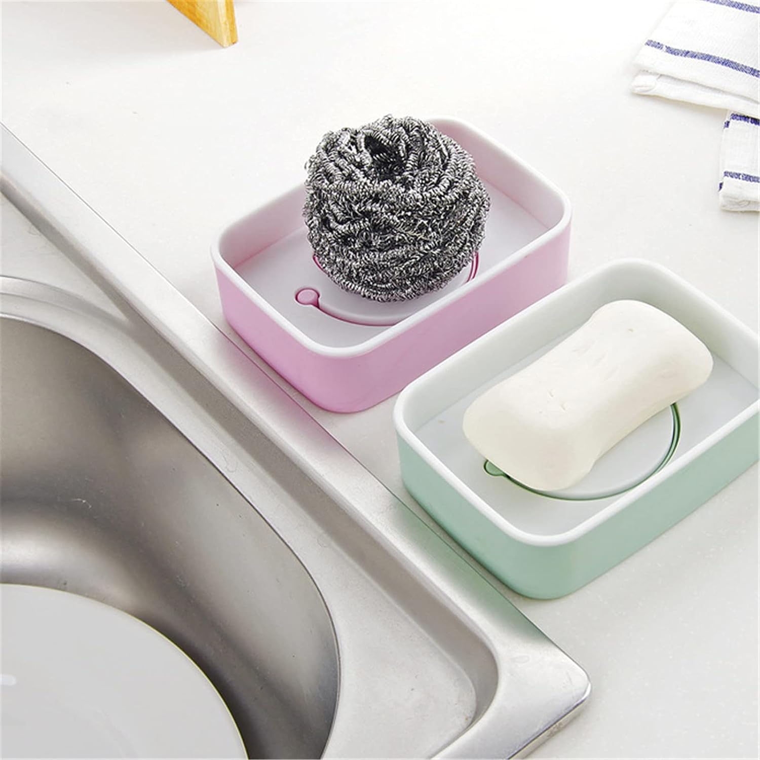 Soap Dish with Drain Soap Holder, Soap Saver Easy Cleaning, Soap Tray for Shower Bathroom Kitchen (1 Pc) Eshaan Traders