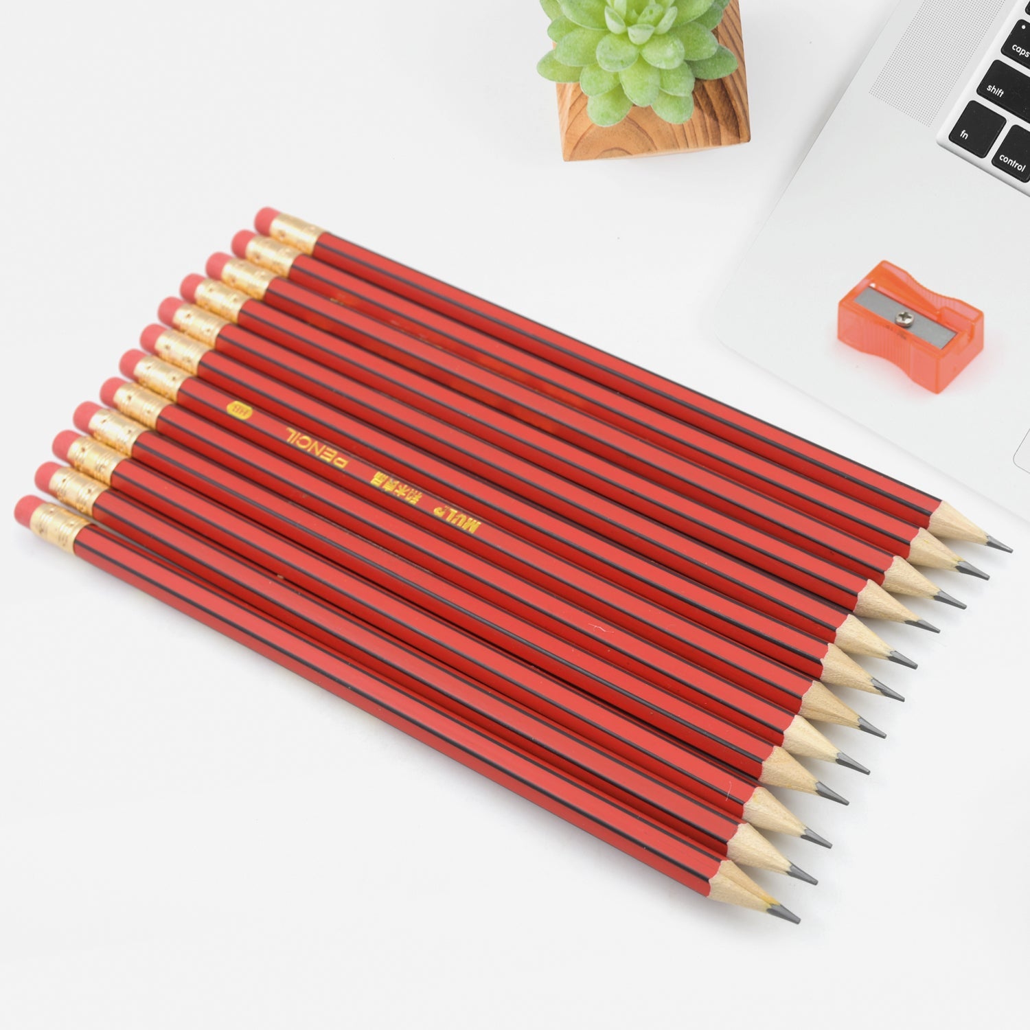 7788 Wooden Pencil Set Multi-Use Wooden Graphite Pencils for Art, School, Office & Gifting - Wood Pencil with Eraser, Sharpener (13 Pc Set) Eshaan Traders