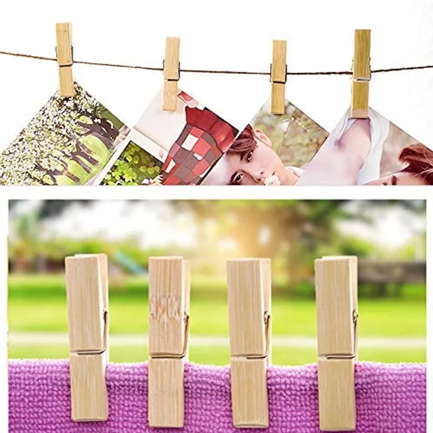 6071A Multipurpose Wooden Heavy Clip (20 Pieces) for Clothespin , Dryer, Hanger, Photo Paper Peg Pin, Craft Clips for School Arts Crafts Decoration Eshaan Traders