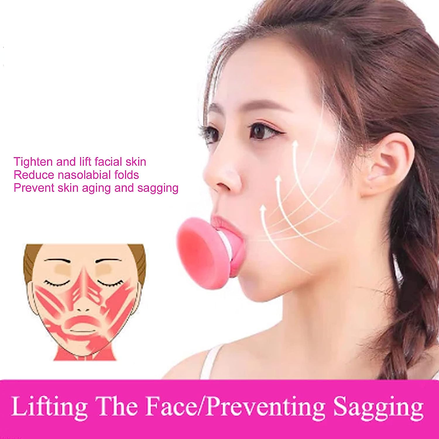 6104a SILICONE FACIAL JAW EXERCISER BREATHING TYPE FACE SLIMMER, BREATHING TYPE FACE SLIMMER FACE LIFT INHALING & EXHALING TOOL, LOOK YOUNGER AND HEALTHIER - HELPS REDUCE STRESS AND CRAVINGS (Card Packing) Eshaan Traders