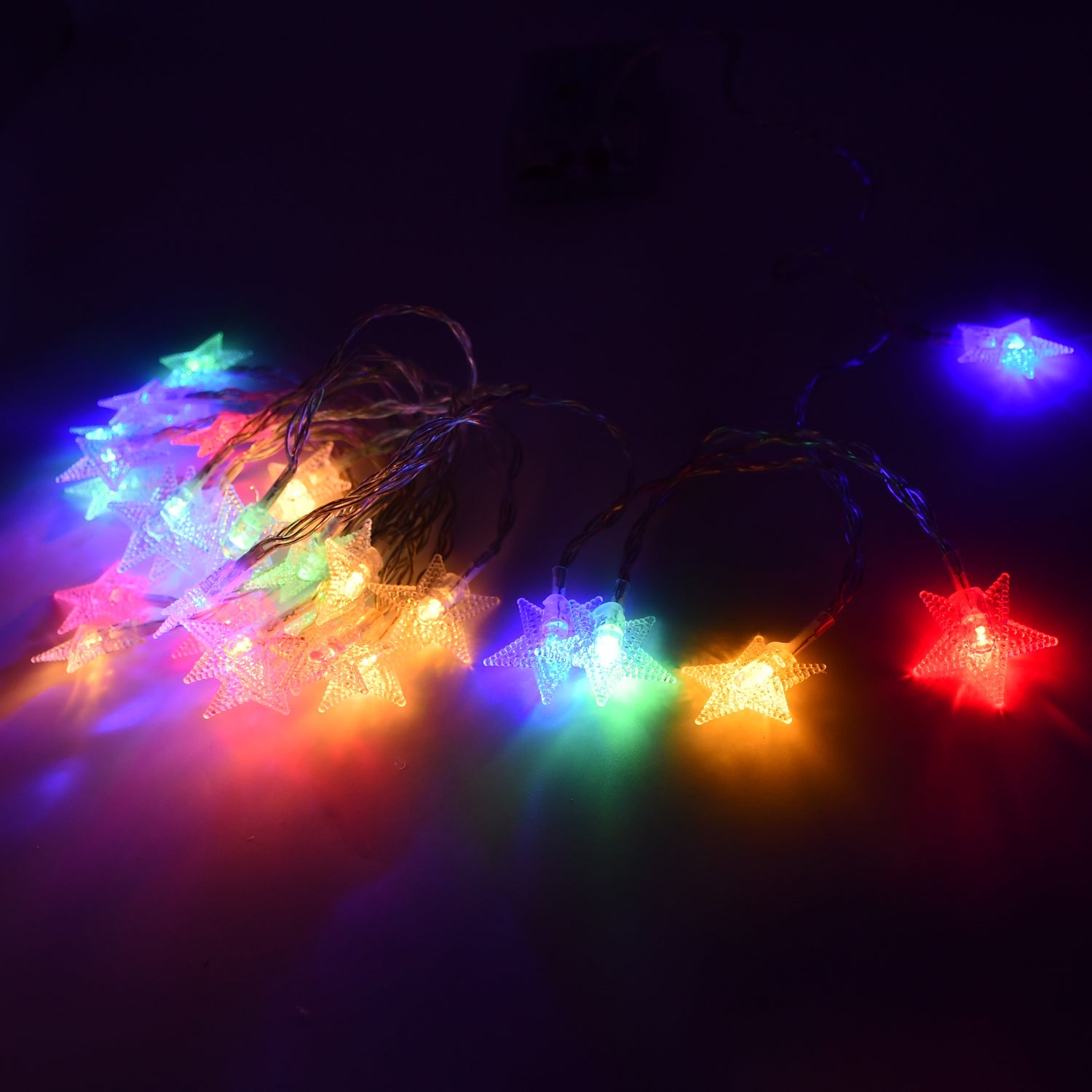 6603  28 LED / Star 3.9 Meter Star Shape Led Light Battery Operated with Flashing Modes for Home Decoration, Kids Room, Waterproof Diwali & Wedding LED Christmas Light Indoor and Outdoor Light ,Festival Decoration (Multicolor Battery Not Included 3.9Mtr) Eshaan Traders