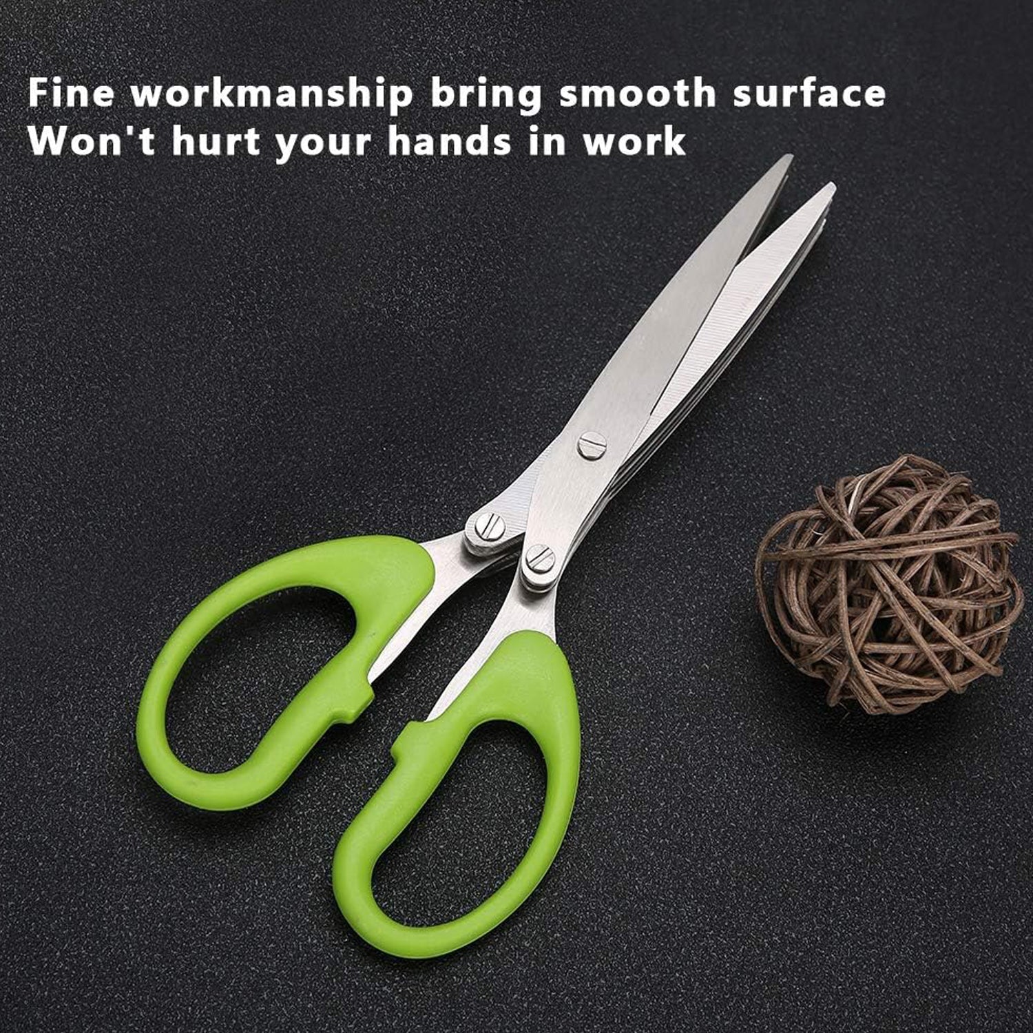 1564 Multifunction Vegetable Stainless Steel Herbs Scissor with 3 Blades Eshaan Traders