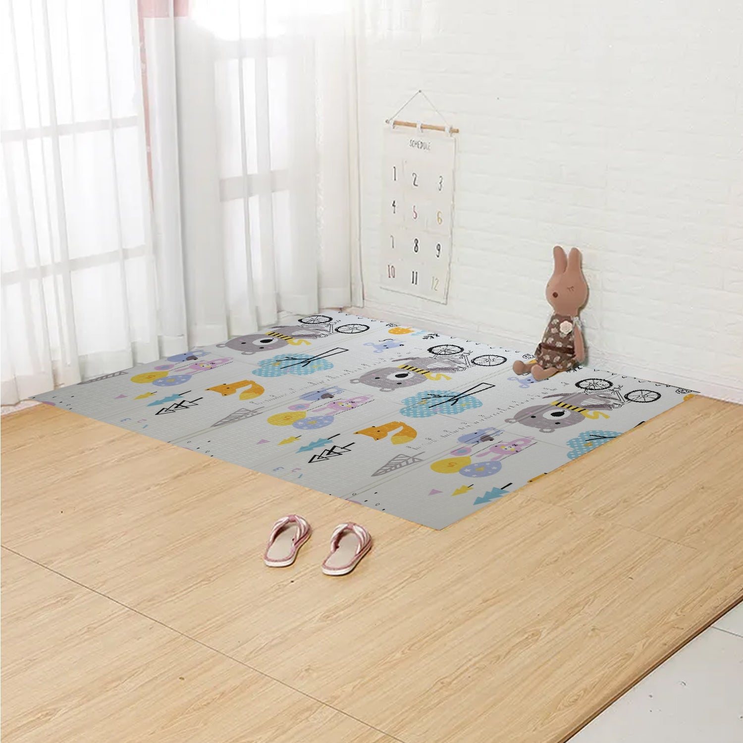 9149 Baby Play Mat, Foam Play mat for Play Mat Baby Floor Play Baby Crawling Mat Large Soft Thick Baby Mat, Water-Proof Reversible Toxic Free (197x176 cm) Eshaan Traders