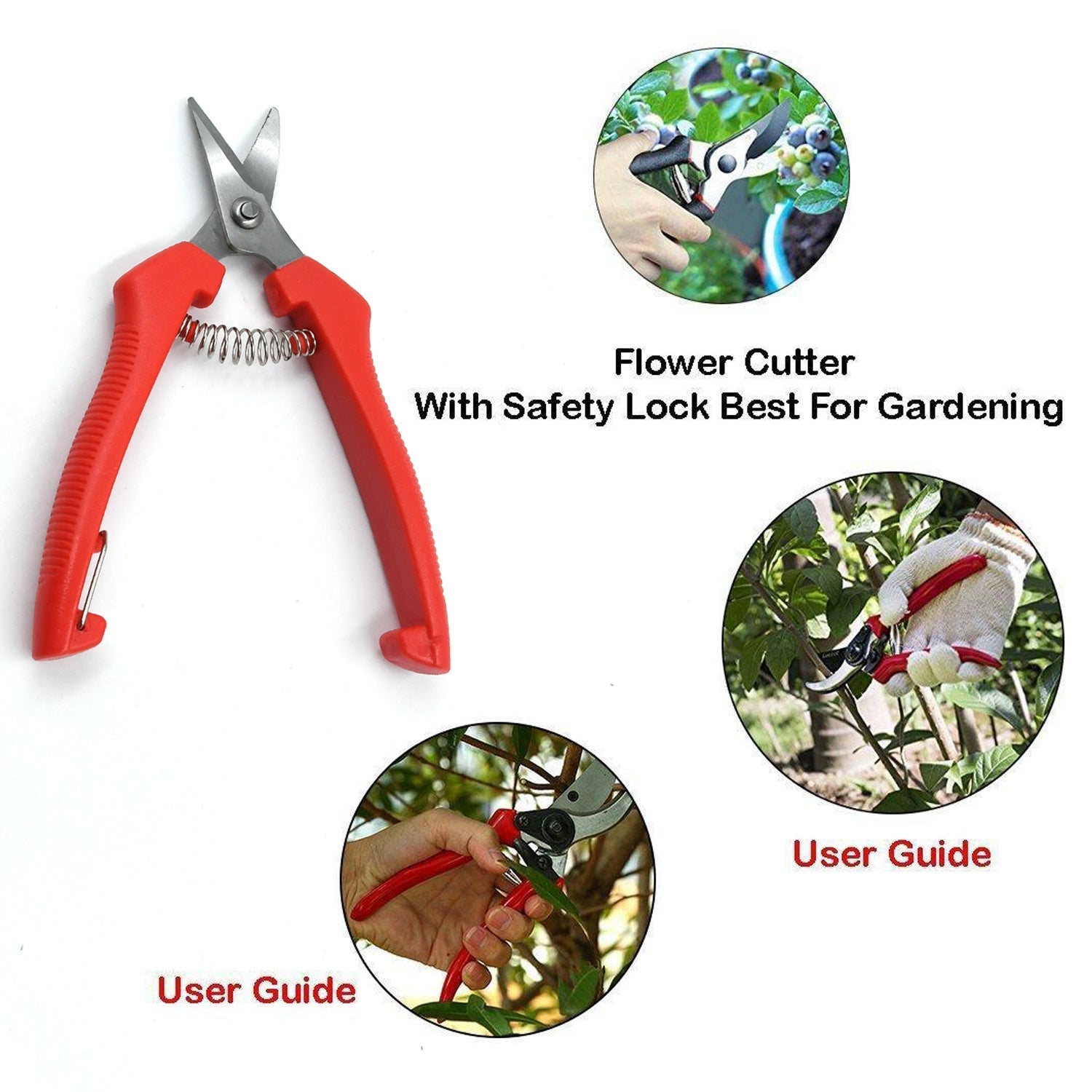 9135 Heavy Duty Stainless Steel Cutter, Non‑slip Trimming Scissors Durable Not Easy To Wear for Gardening Pruning Of Fruit Trees Flowers and Plants (With Plastic Packing) Eshaan Traders