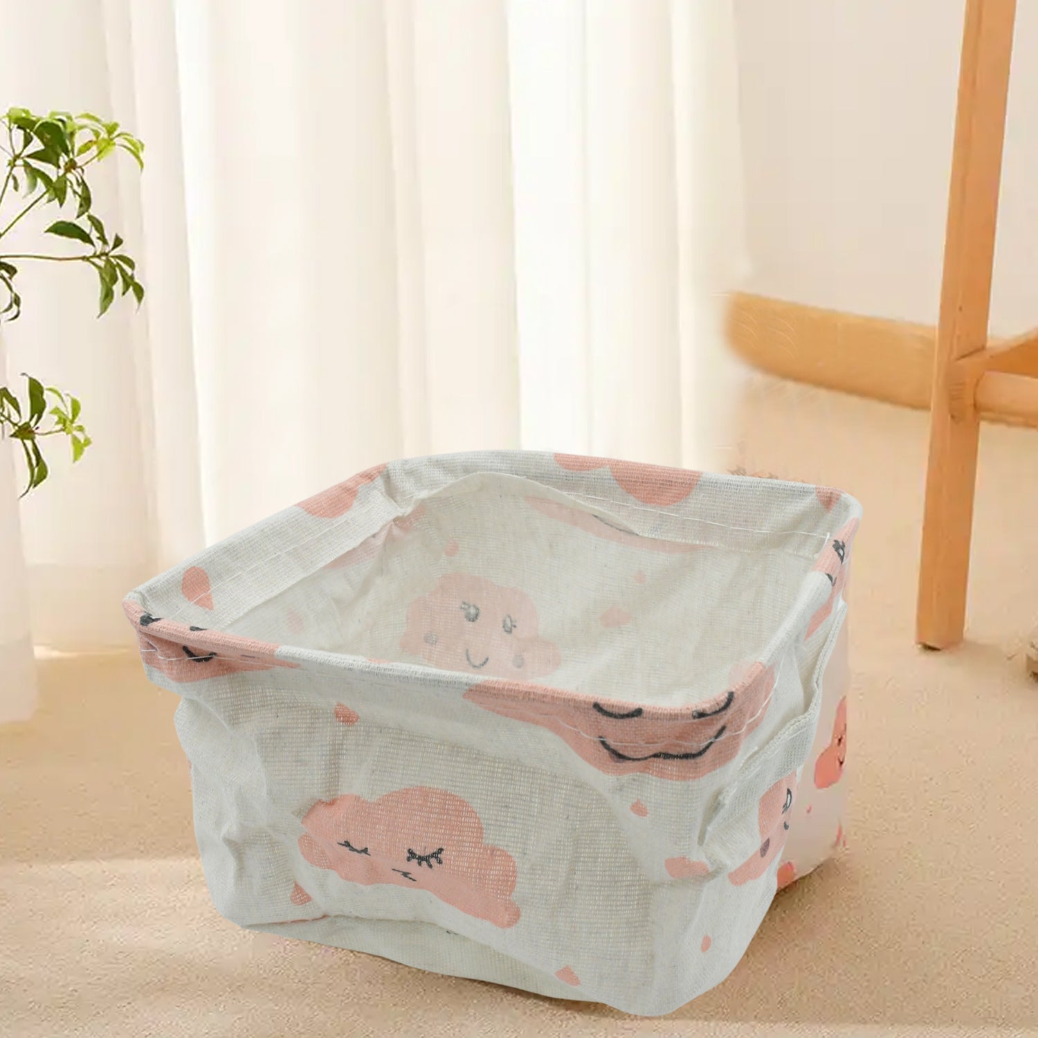 7399 Small Foldable Storage Boxes Cubes Container Organizer Baskets Fabric Drawers Bedroom, Closet, Toys, Thick Cloth Shimmer, Home Decor Organizers Bag for Adult Makeup, Baby Toys liners, Books Eshaan Traders