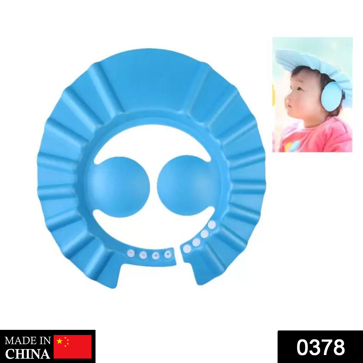 0378 Adjustable Safe Soft Baby Shower cap Eshaan Traders