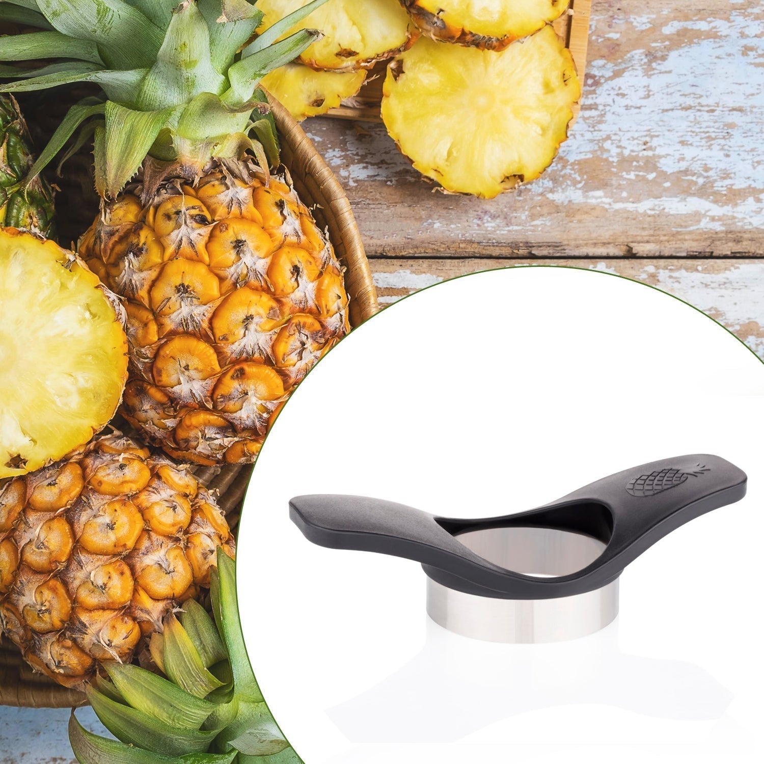 2702 Pineapple Cutter used in all kinds of household and kitchen purposes for cutting pineapples into fine slices. DeoDap