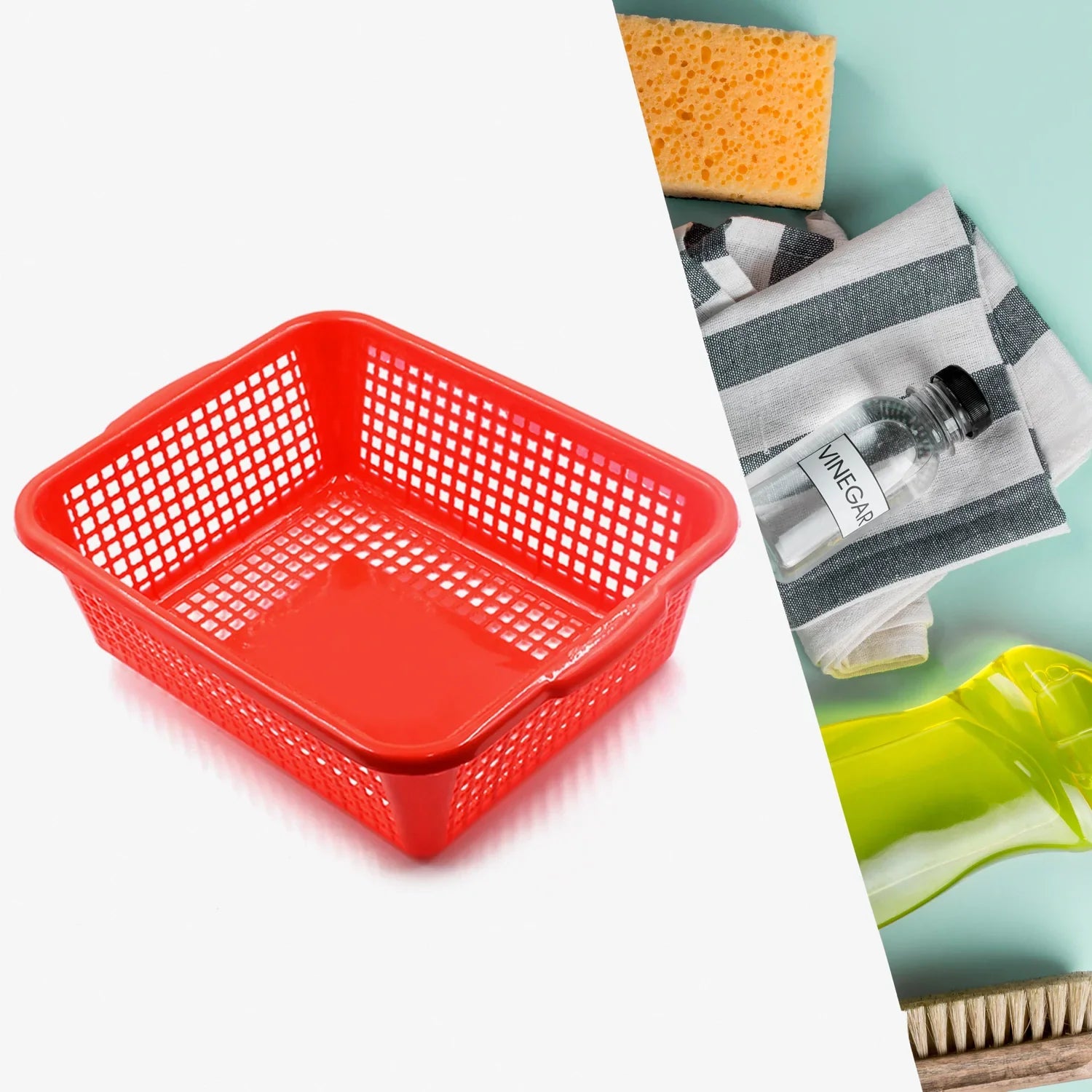 5542 Plastic 1 Pc Kitchen Small Size Dish Rack Drainer Vegetables and Fruits Washing Basket Dish Rack Multipurpose Organizers (29x22CM Mix Color) Eshaan Traders