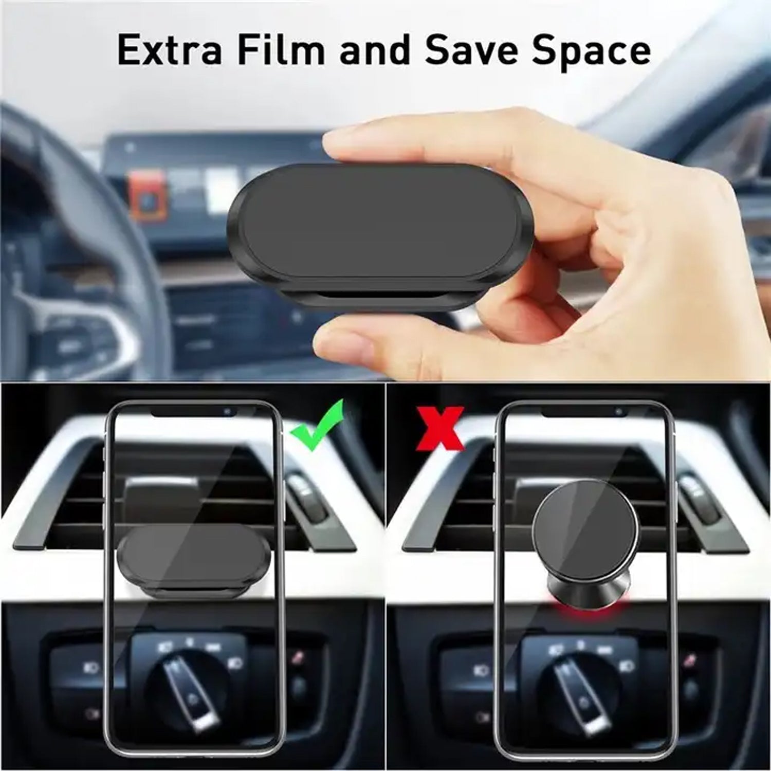 12518 Magnetic Phone Mount/Holder for Car, Super Strong Magnet Universal Car Mount, Dashboard 360° Rotation for Car, Desk, Office, Home & Kitchen for All Smart phones (1 Pc) Eshaan Traders