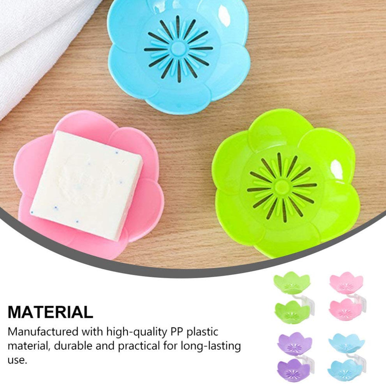 7963 Dabble Layer Flower Self Draining Soap Dish Holder, Bathroom Shower Soap Holder Dish Storage Plate Tray for Bathroom, Kitchen, Bathtub Eshaan Traders