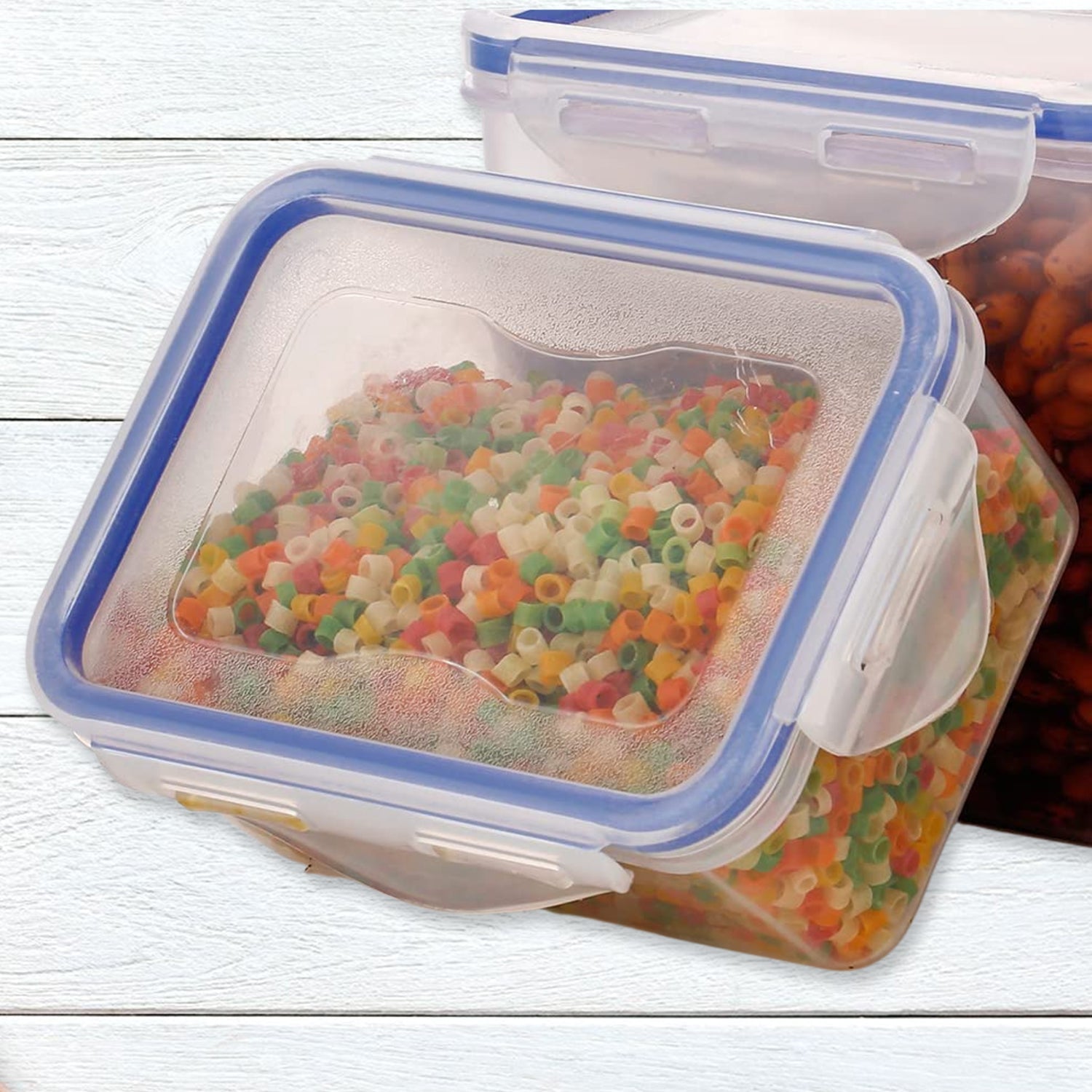 5800 Classics Rectangular Plastic Airtight Food Storage Containers with Leak Proof Locking Lid Storage container set of 3 Pc( Approx Capacity 500ml,1000ml,1500ml, Transparent) Eshaan Traders