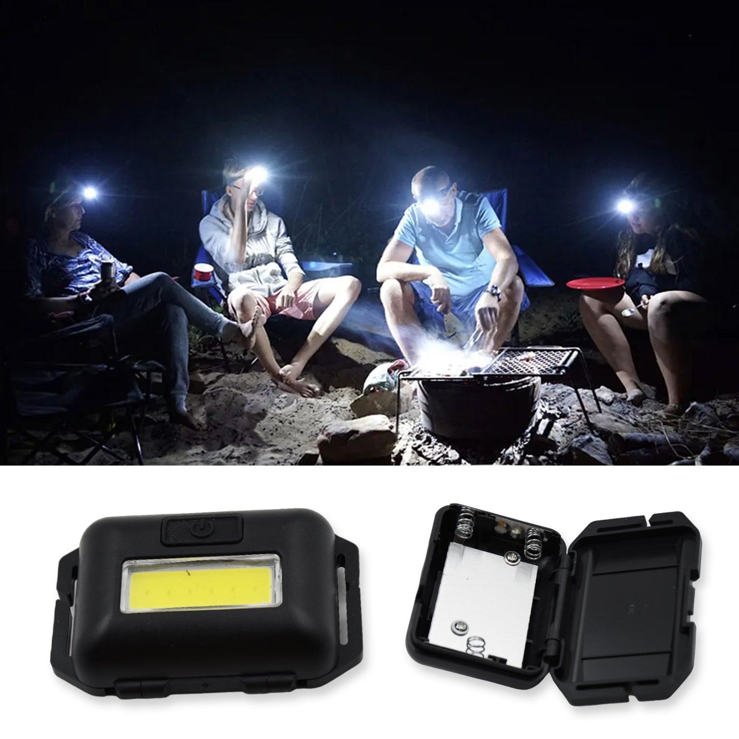 9377 Head lamp Flashlight Waterproof Portable Lantern Headband Light Torch Lamp for Outdoor Camping Hiking Backpack Cycling, Running Hunting 10W Cob(1 Pc) Eshaan Traders