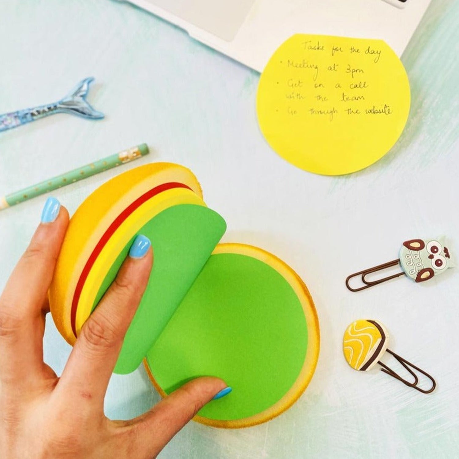 8073 Burger Shaped Notepad / Sticky Notes / Memo Pads, Unique Mini Notes (Multicolor) DeoDap