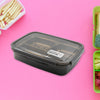 2979A Black Transparent 4 Compartment Lunch Box for Kids and adults, Stainless Steel Lunch Box with 4 Compartments For Office, Travel, School, Home Eshaan Traders