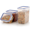 5827 Rectangle ABS Airtight Food Storage Containers with Leak Proof Locking Lid Storage container set of 3 Pc (Approx Capacity 500ml,1000ml,1500ml, Transparent) Eshaan Traders