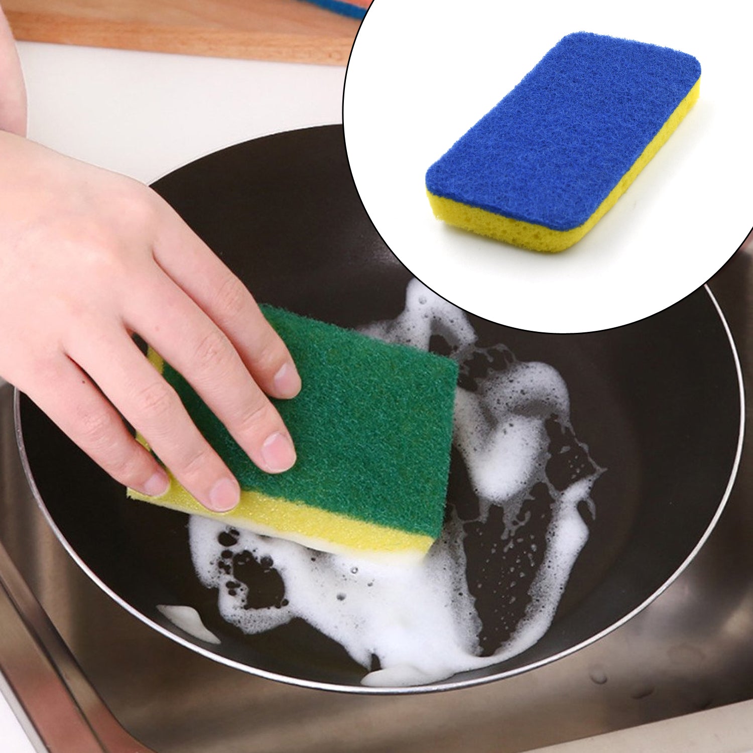 Multi-Purpose Small, Medium & Big 2 In 1 Color Scratch Scrub Sponges, Sponge, Wear Resistance, Dish Washing Tool, High Friction Resistance Furniture for Refrigerator Sofa for Kitchen, Household (1 Pc) Eshaan Traders