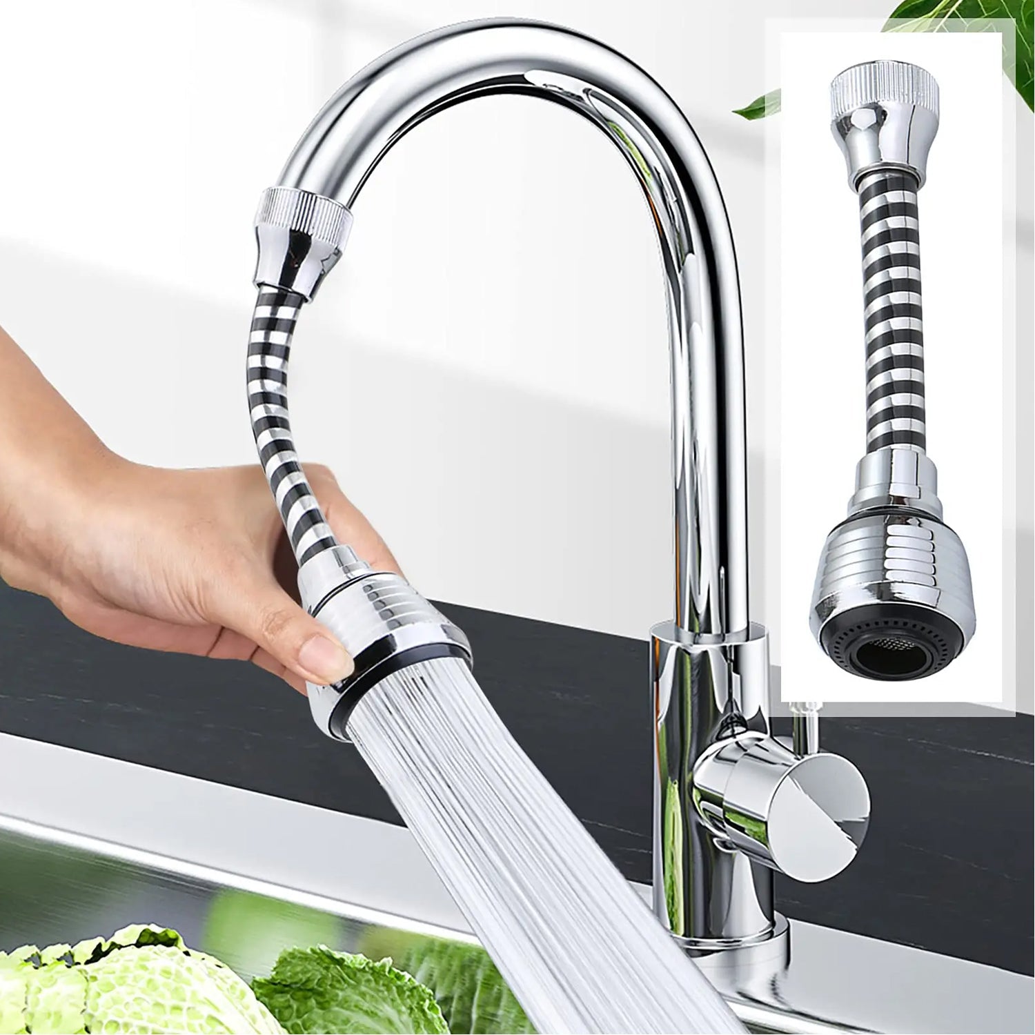 0550  Tap Spray Head Kitchen Faucet Extender Universal Faucet Spray Head Adapter Faucet Sprayer Attachment Jaywayne Kitchen Faucet Sprayer Movable Kitchen Faucet Head 360° Rotatable Anti -Splash Tap Water Saving Faucet for Kitchen (1 Pc) Eshaan Traders