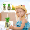 8447 Plastic Pineapple Cups With Straw Pineapple Party Favors Summer Hawaiian and Beach Party Decorations for Kids Adults With Brown Box(1 Pc) Eshaan Traders