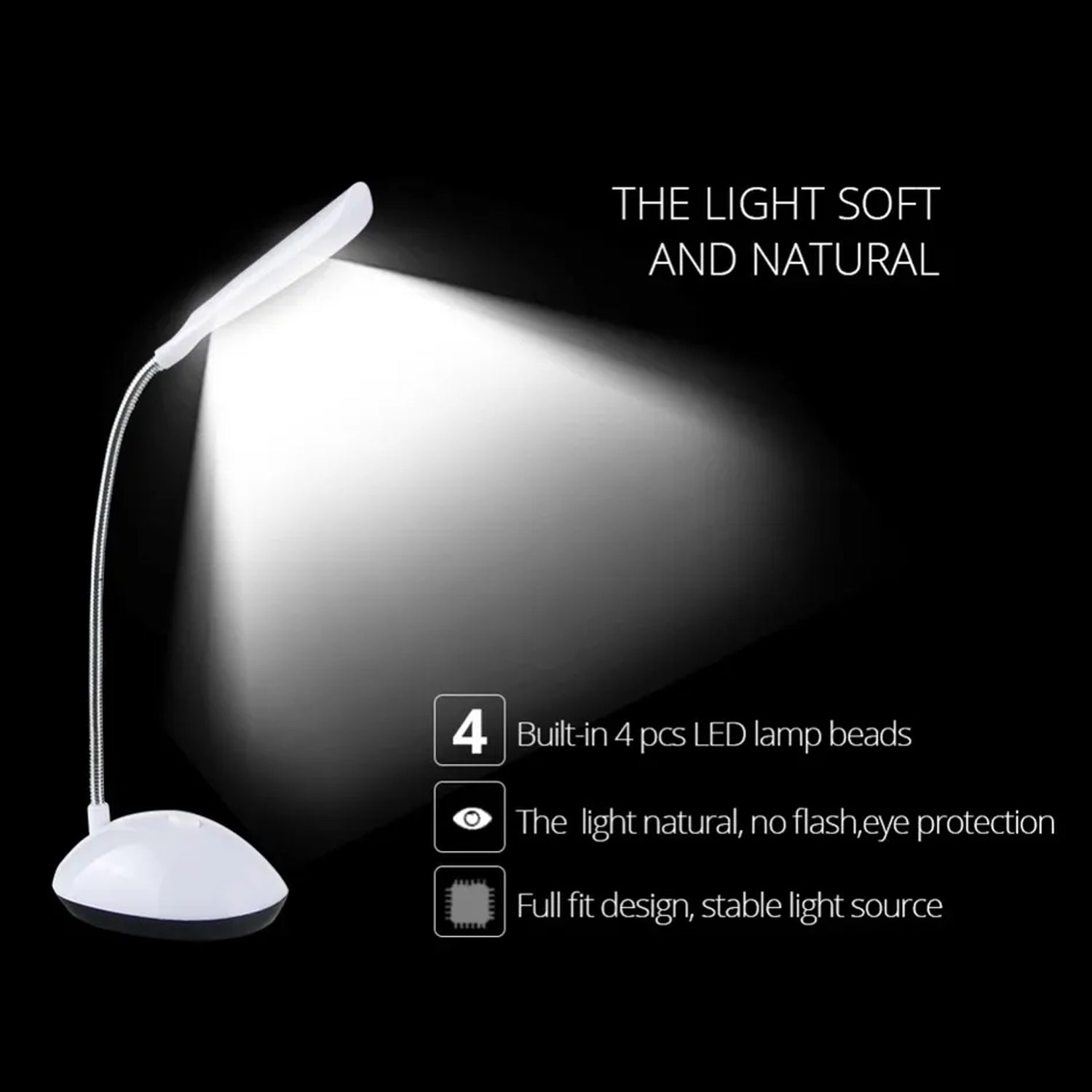 0255A Fashion Wind LED Desk Light, LED Lamps Button Control, Portable Flexible Neck Eye-Caring Table Reading Lights for Reading/Relaxation/Bedtime Eshaan Traders