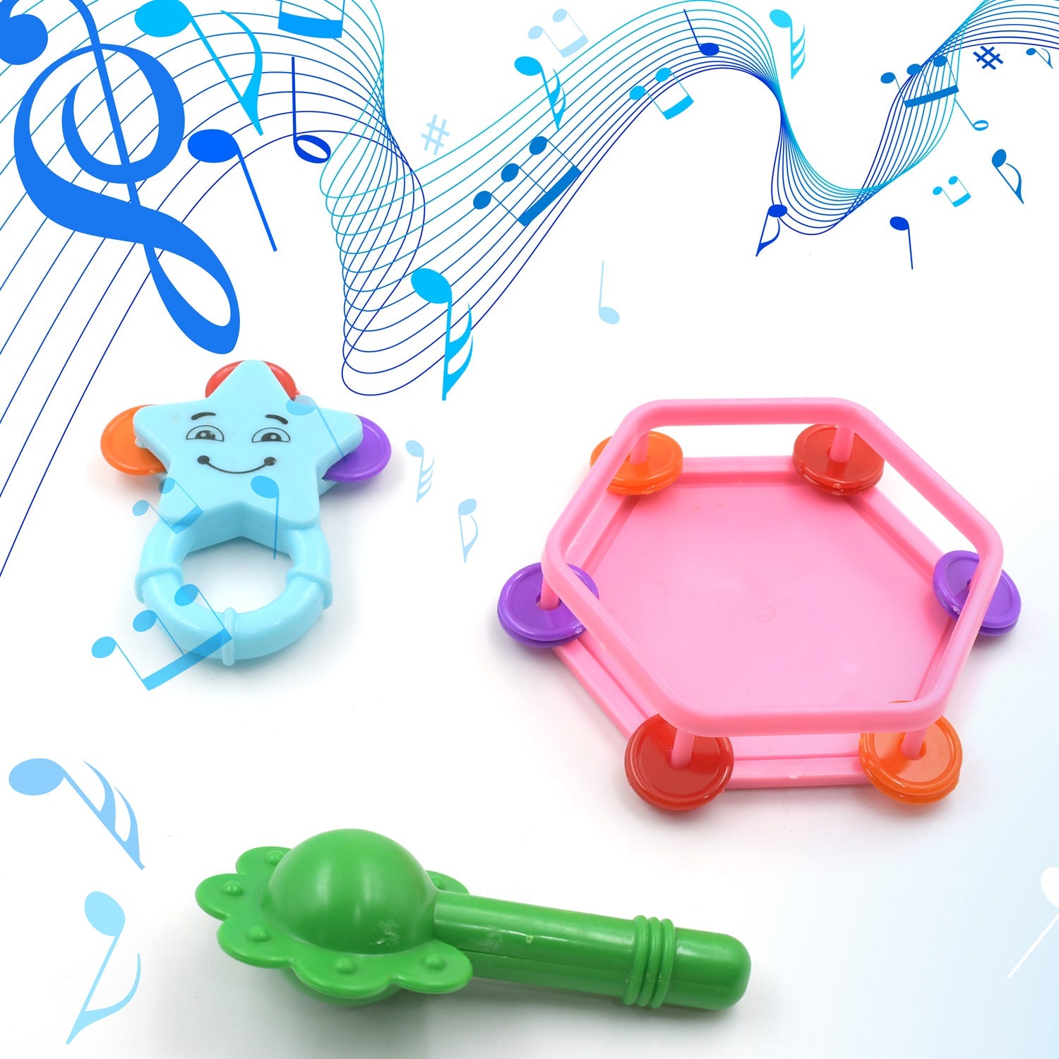 4377 Musical Gallery Khanjari Musical Instrument Toy Baby Play Toy Fun Return Gift for Kids Birthday  (3 Pc Set) Eshaan Traders