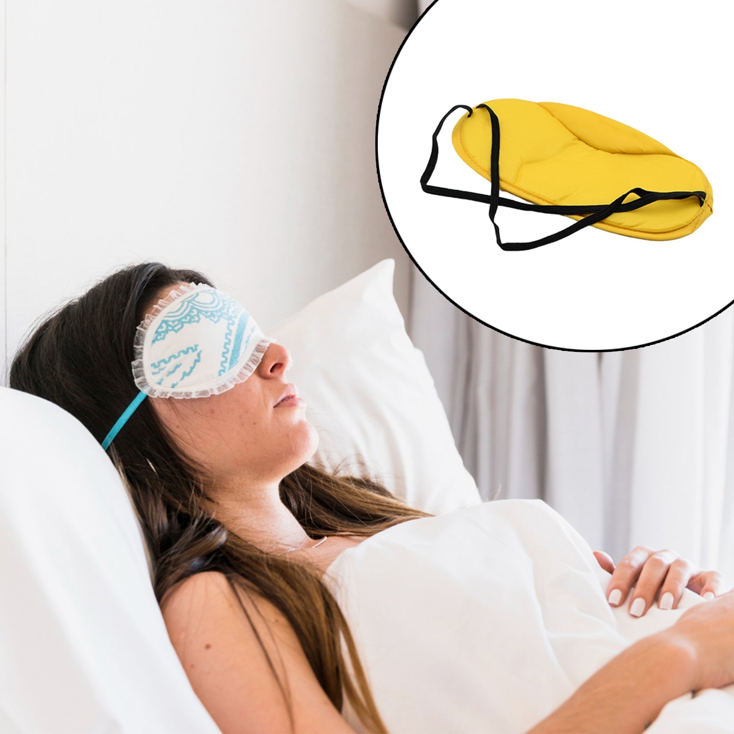 6900 SLEEPING MASK LIGHTWEIGHT COTTON FABRIC BLINDFOLD SOFT EYE MASK SUPER NEW PREMIUM EYE MASK (1 PC) Eshaan Traders