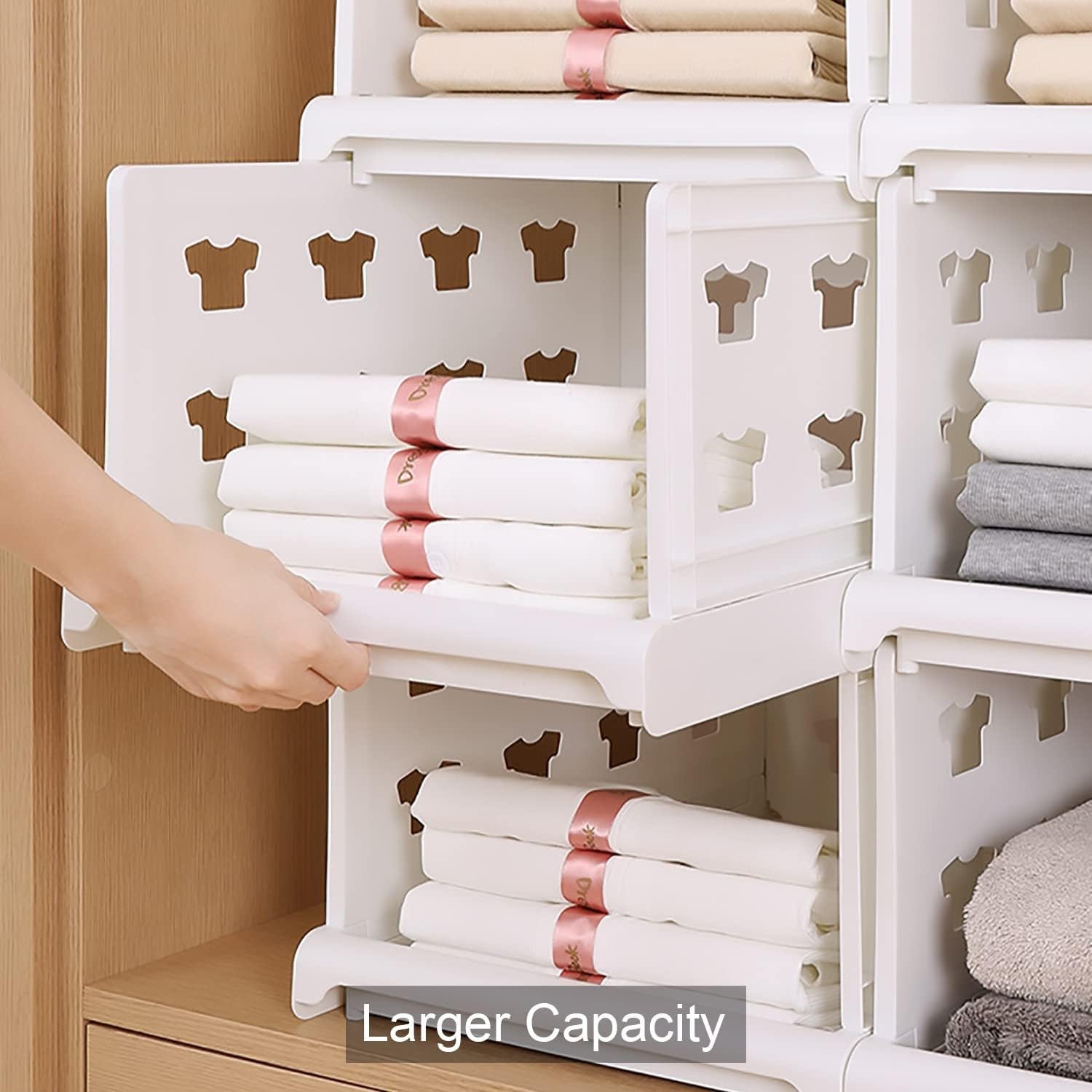 7887 4 Layer Stackable Multifunctional Storage,for Clothes Foldable Drawer Shelf Basket Utility Cart Rack Storage Organizer Cart for Kitchen, Pantry Closet, Bedroom, Bathroom, Laundry (4 Layer 1 Pc) Eshaan Traders