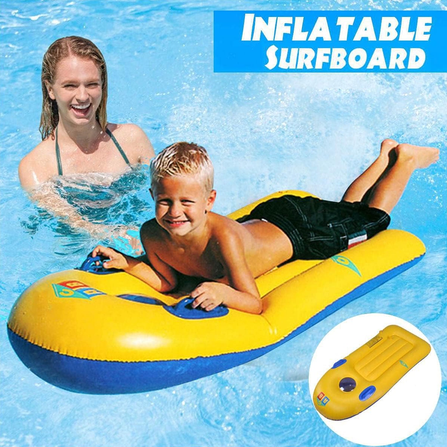 8029 Inflatable Surfboard for Kids, Inflatable Bodyboard for Children with Handles, Portable Surfboard for Children, Outdoor Pool, Beach Floating Mat Pad Water Fun Eshaan Traders