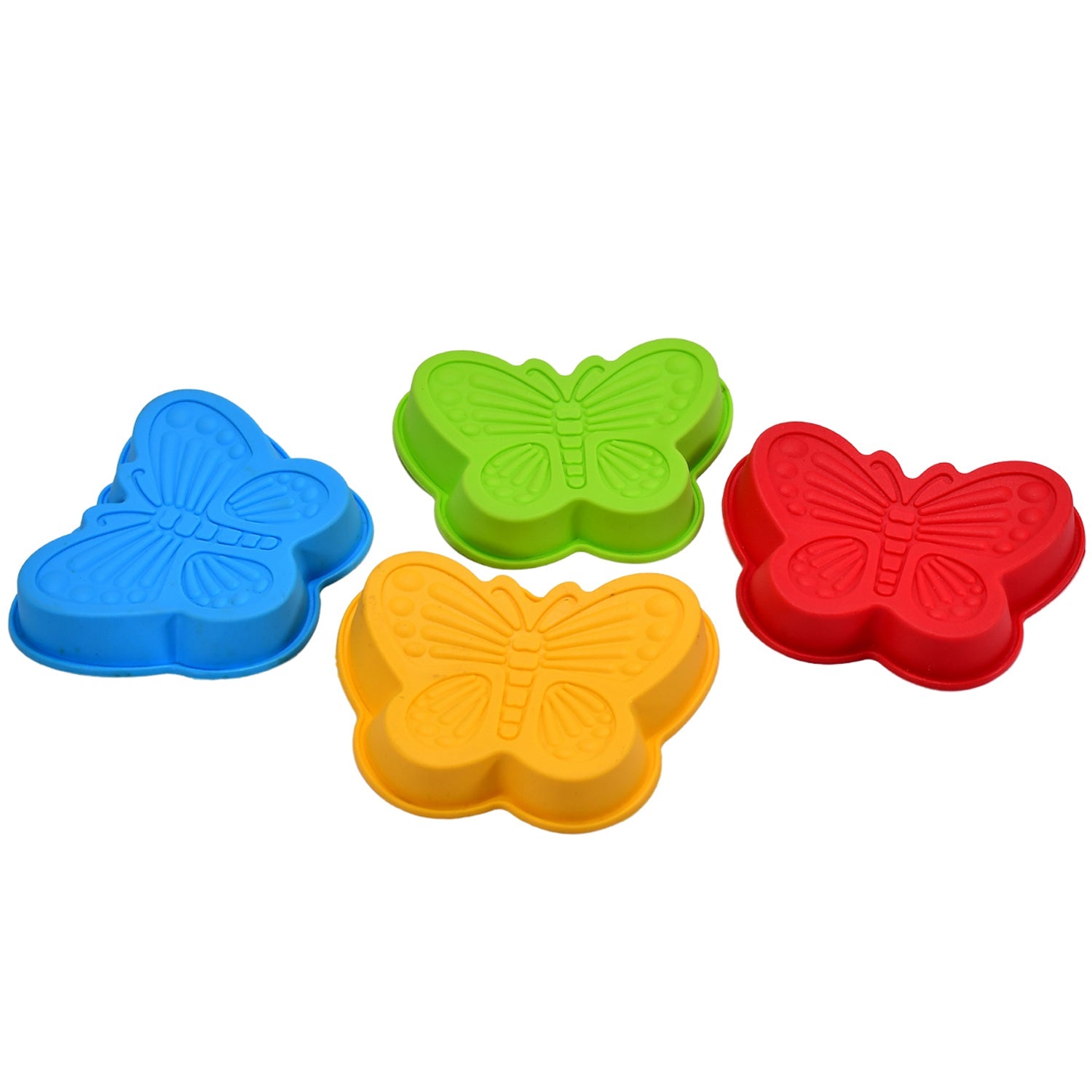 2679 Butterfly Shape Cake Cup Liners I Silicone Baking Cups I Muffin Cupcake Cases I Microwave or Oven Tray Safe I Molds for Handmade Soap, Biscuit, Chocolate, Muffins, Jelly – Pack of 4 Eshaan Traders