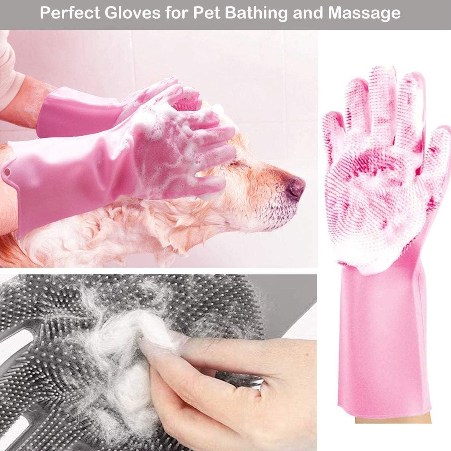 0712 Dishwashing Gloves with Scrubber| Silicone Cleaning Reusable Scrub Gloves for Wash Dish Kitchen| Bathroom| Pet Grooming Wet and Dry Glove (1 Pc Left Hand Gloves) Eshaan Traders