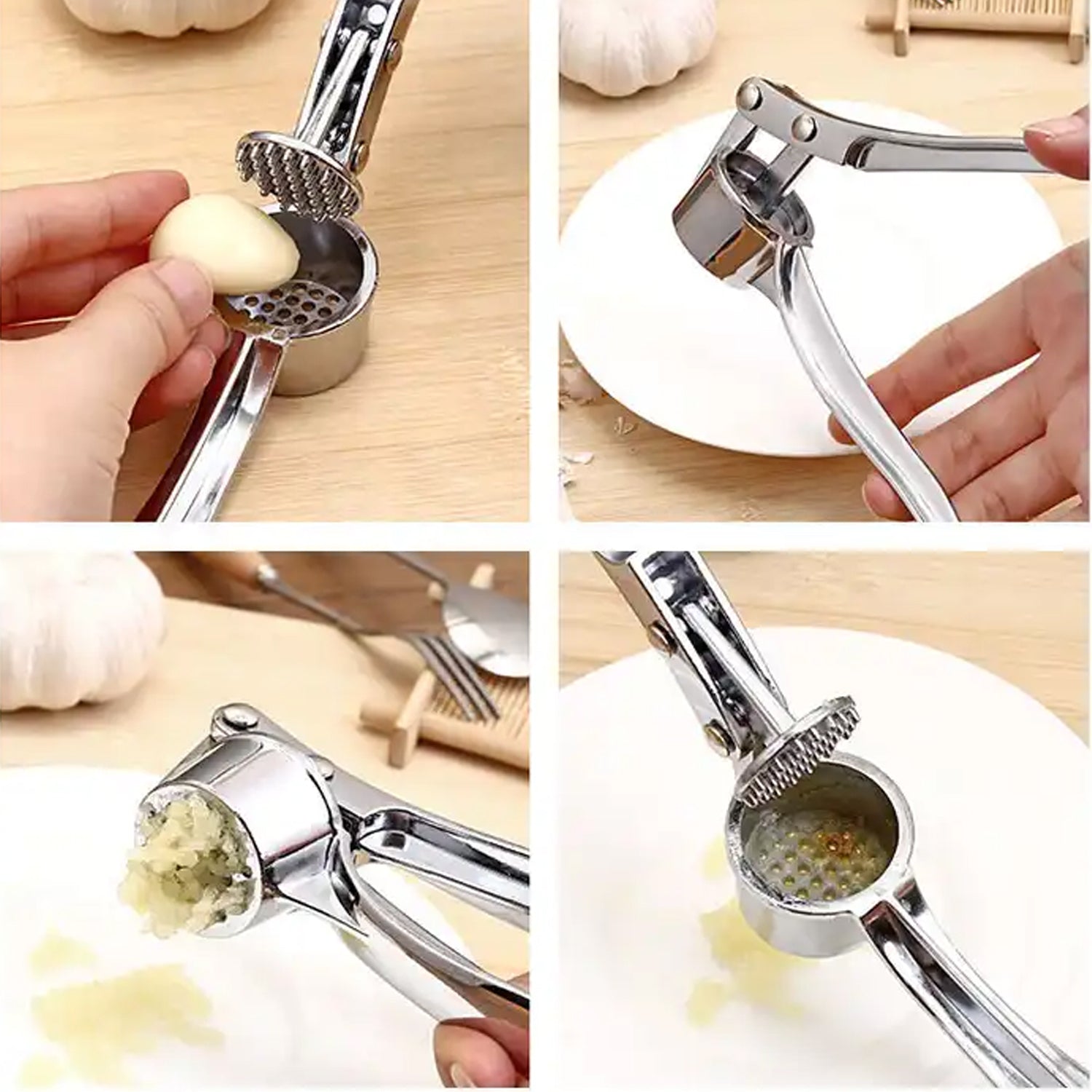 7025 GARLIC PRESS ALL ALUMINUM EASY TO USE WITH LIGHT WEIGHT WITHOUT DIFFICULTY COOKING BAKING, KITCHEN TOOL, DISHWAHER SAFE (1 Pc) Eshaan Traders