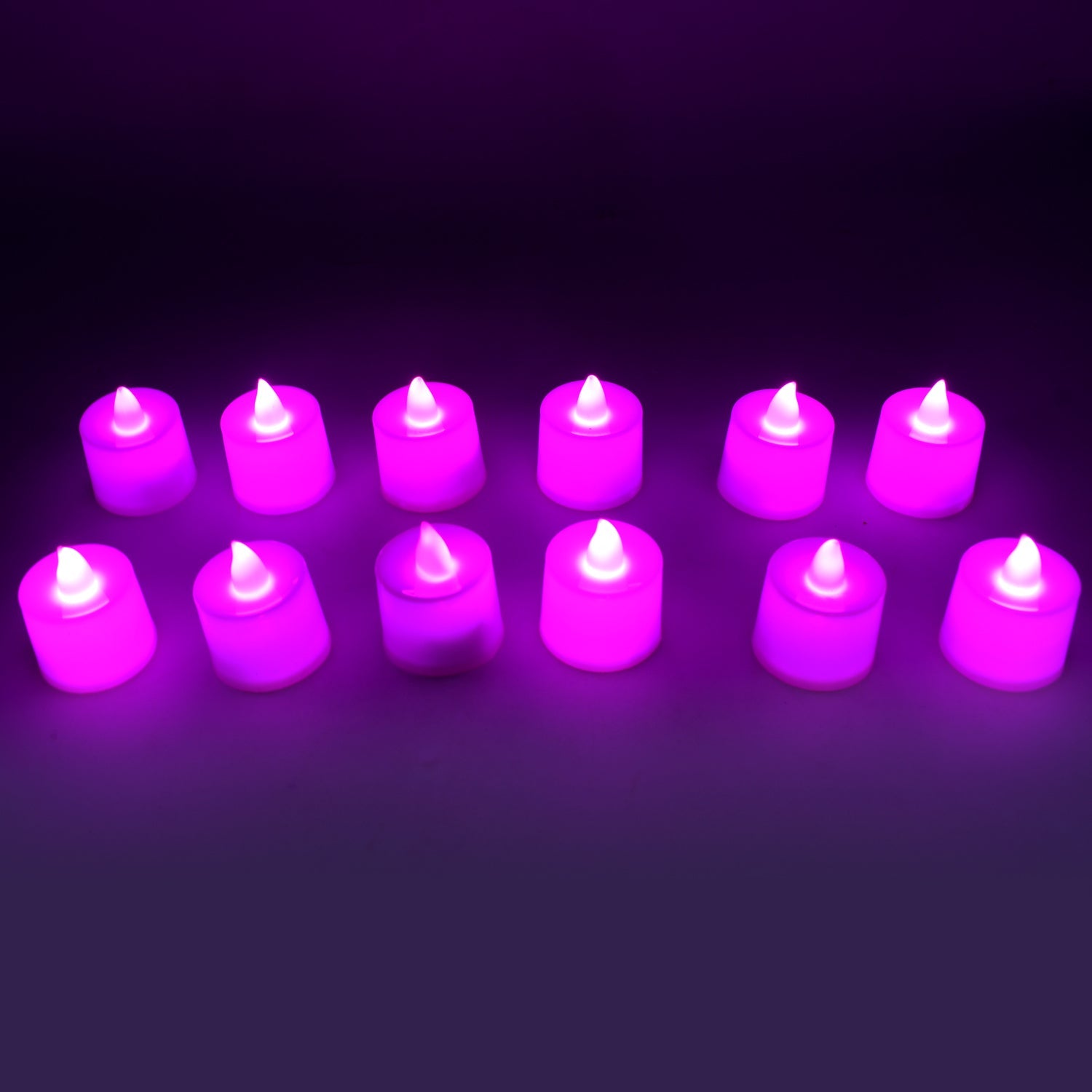 6632A Pink Flameless LED Tealights, Smokeless Plastic Decorative Candles - Led Tea Light Candle For Home Decoration (Pack Of 12pc) ( Diya , Divo , Diva , Deepak , Jyoti) Eshaan Traders