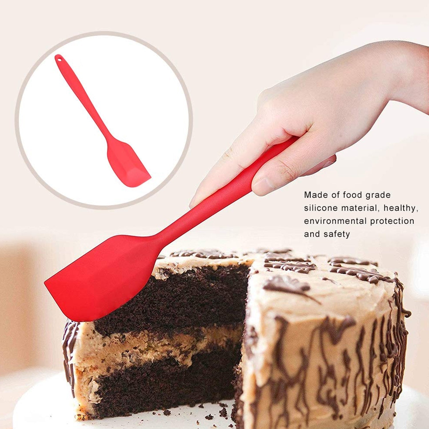 5448 SILICONE SPATULA NON-STICK CREAM SCRAPER PRACTICAL DURABLE HOUSEHOLD CAKE BREAD RUBBER SPATULA FOR COOKING BAKING  (28cm) Eshaan Traders