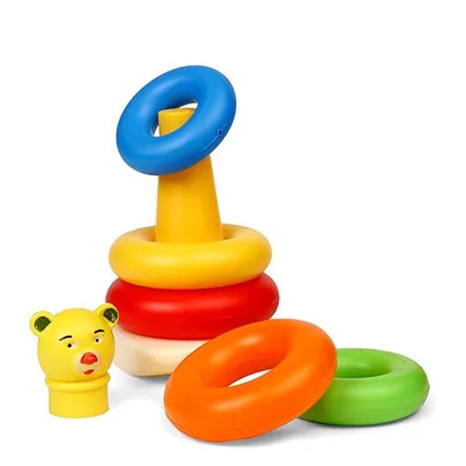 8017 Plastic Baby Kids Teddy Stacking Ring Jumbo Stack Up Educational Toy 5pc Eshaan Traders