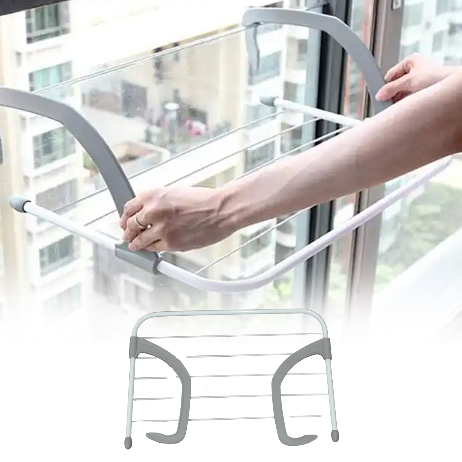 0333 Metal Steel Folding Drying Rack for Clothes Balcony Laundry Hanger for Small Clothes Drying Hanger Metal Clothes Drying Stand, Socks and Plant Storage Holder Outdoor / Indoor Clothes-Towel Drying Rack Hanging on The Door Bathroom Eshaan Traders