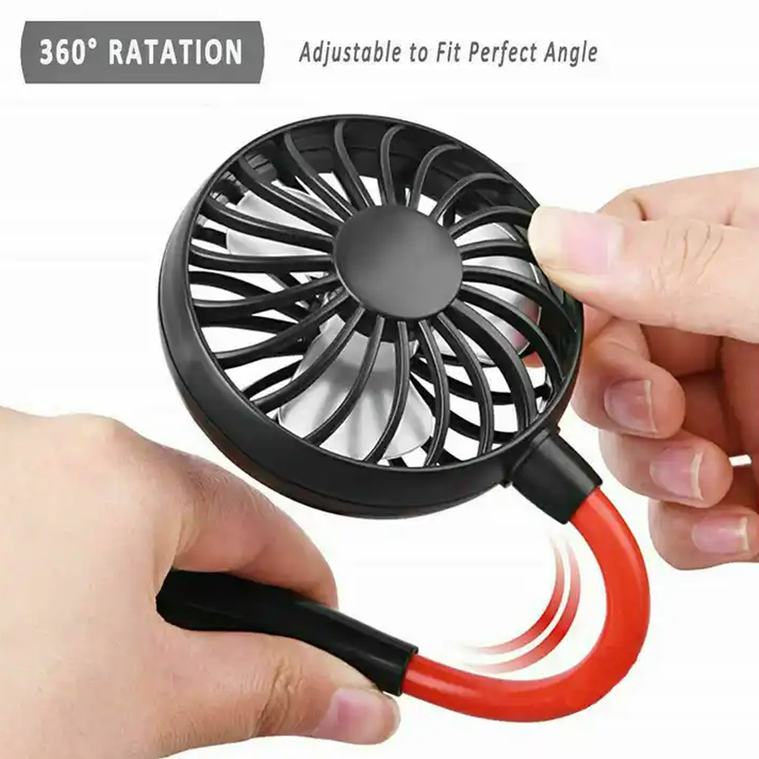 0867 Hand Free Personal Fan - Portable USB Battery Rechargeable With Battery Comaprtment Mini Fan - Headphone Design Wearable Neckband Fan Necklance Fan Cooler Fan for Home, Sport, Camping, Beach, Travel, Office (Battery Not Included) Eshaan Traders