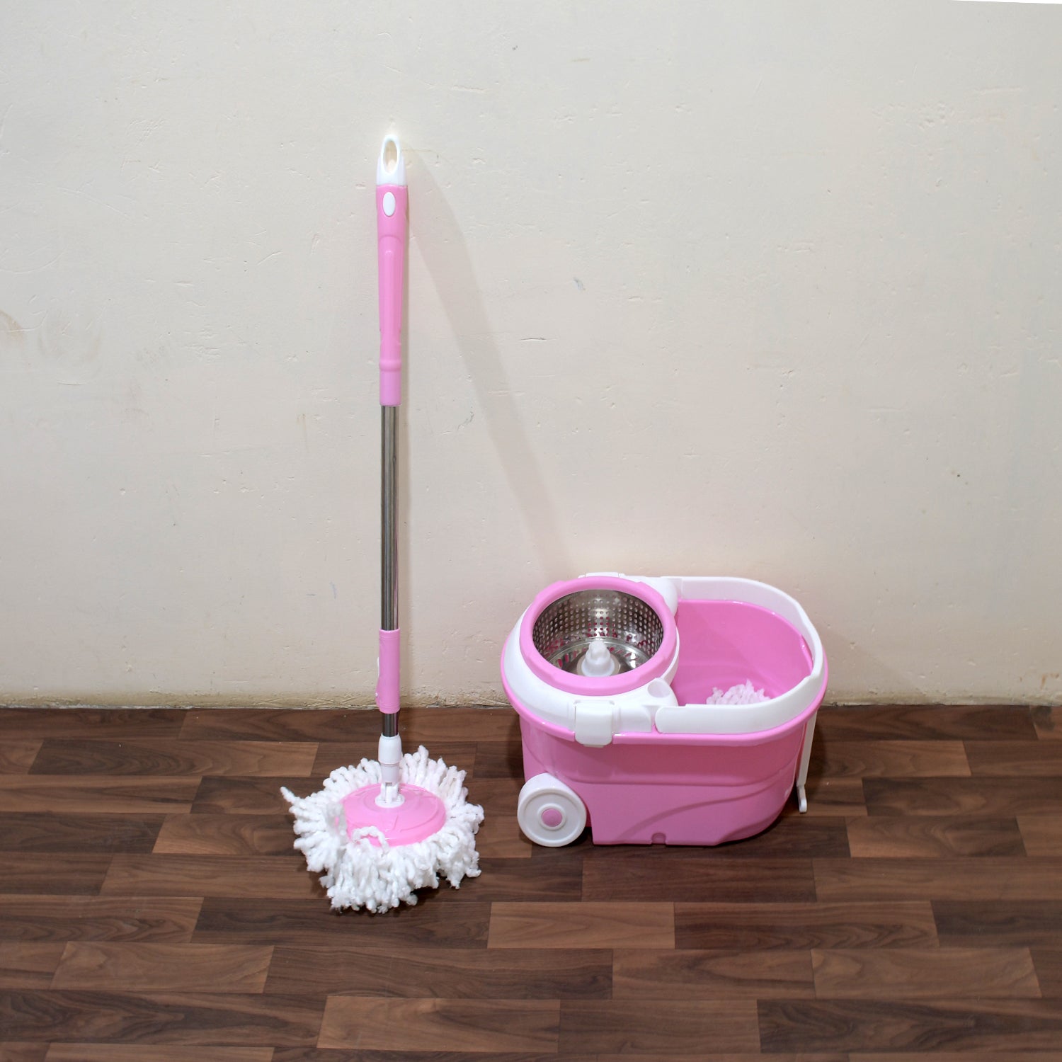 4105 Mop with Bucket For Floor Cleaning With Steel Spin /Mop for Floor Cleaning / Floor Cleaner Mop / Spin Mop / Magic Mop / Mop Stick / Spin Mop Set with Bucket/ Household Office Cleaning Tool Mop Eshaan Traders