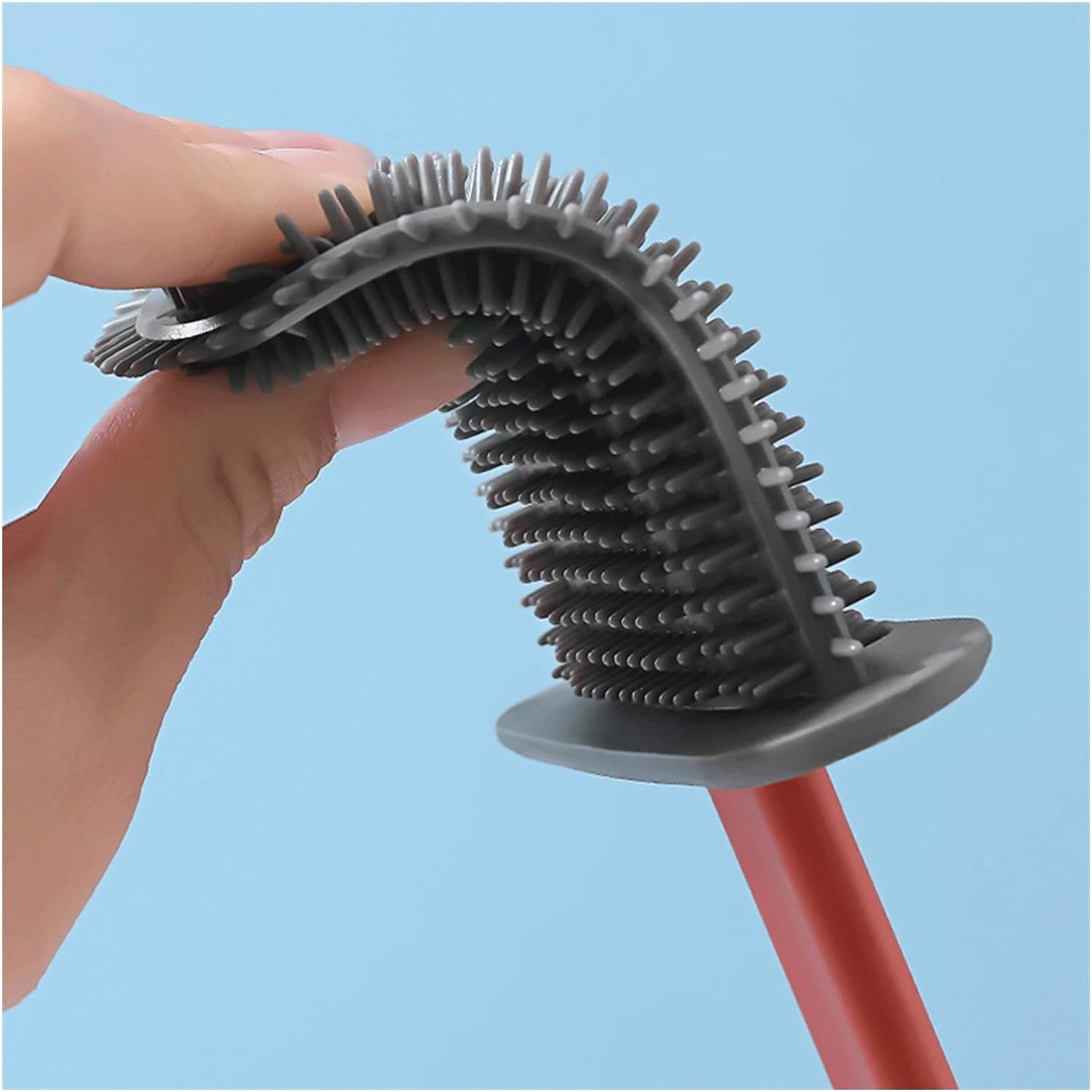 1410L Silicone Toilet Brush/ Flexible Soft Bristle Brush with Quick Dry Holder Cleaning Brush for Toilet Accessories ( Without Box ) Eshaan Traders