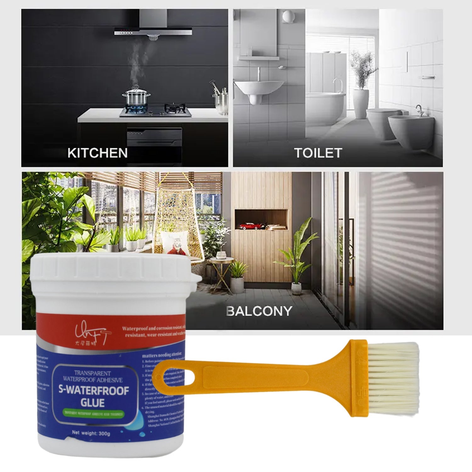 7935 Transparent Waterproof Glue 300g with Brush, Leakage Protection Outdoor Bathroom Wall Tile Window Roof, Anti-Leakage Agent, sealant glue, Roof Sealant Waterproof Gel Eshaan Traders