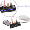 6995 4 Port USB, HUB USB 2.0 HUB Splitter High Speed with On/Off Switch Multi LED Adapter Compatible with Tablet Laptop Computer Notebook Eshaan Traders