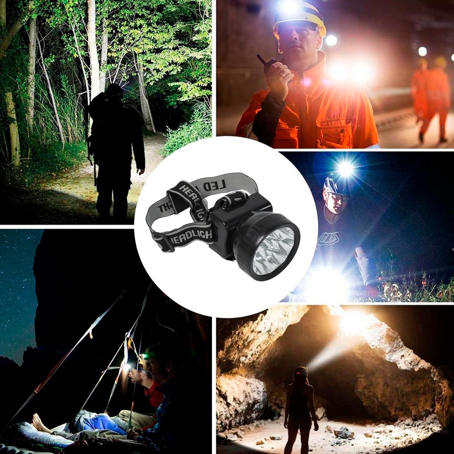 7519 HEAD LAMP 13 LED LONG RANGE RECHARGEABLE HEADLAMP ADJUSTMENT LAMP USE FOR FARMERS, FISHING, CAMPING, HIKING, TREKKING, CYCLING Eshaan Traders