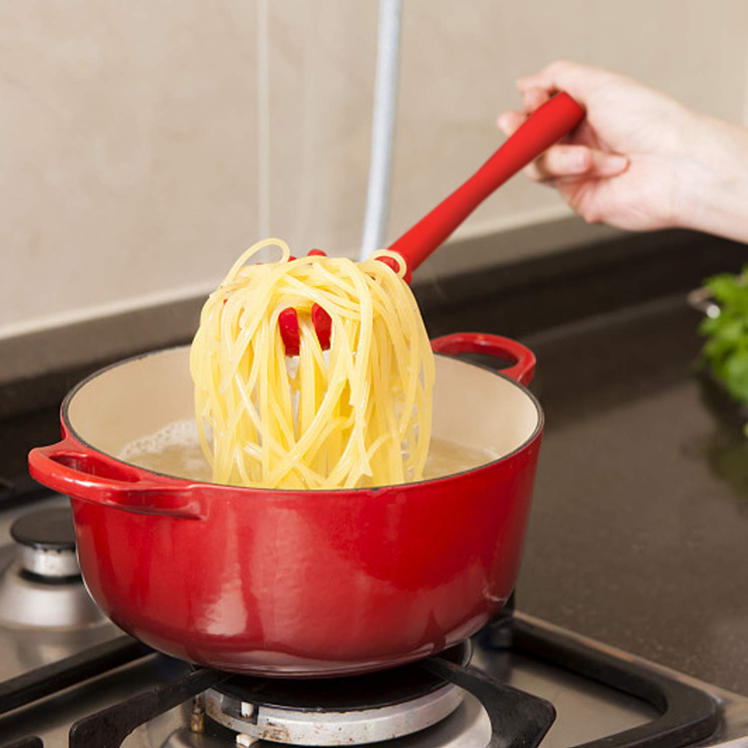 5441 Pasta Fork Silicone Cookware Spaghetti Strainer Server Spoon no Hurt The Pot High Temperature Resistant Nonslip. Eshaan Traders