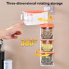 5942 4 Layer Creative Adhesive Wall Hanging Rotary Seasoning Box Condiment Storage Container Kitchen with Spoon Pepper Sugar Spice Jar Rack Food Eshaan Traders