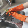 0621 Multipurpose Rubber Reusable Cleaning Gloves, Reusable Rubber Hand Gloves I Latex Safety Gloves I for Washing I Cleaning Kitchen I Gardening I Sanitation I Wet and Dry Use Orange Gloves (1 Pair 40 Gm) Eshaan Traders