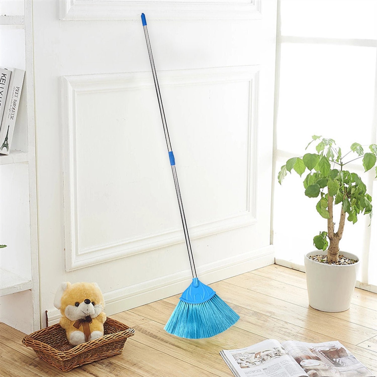 4699 Broom with Long Stainless Steel Rod and Extendable Cobweb Cleaner Stick DeoDap