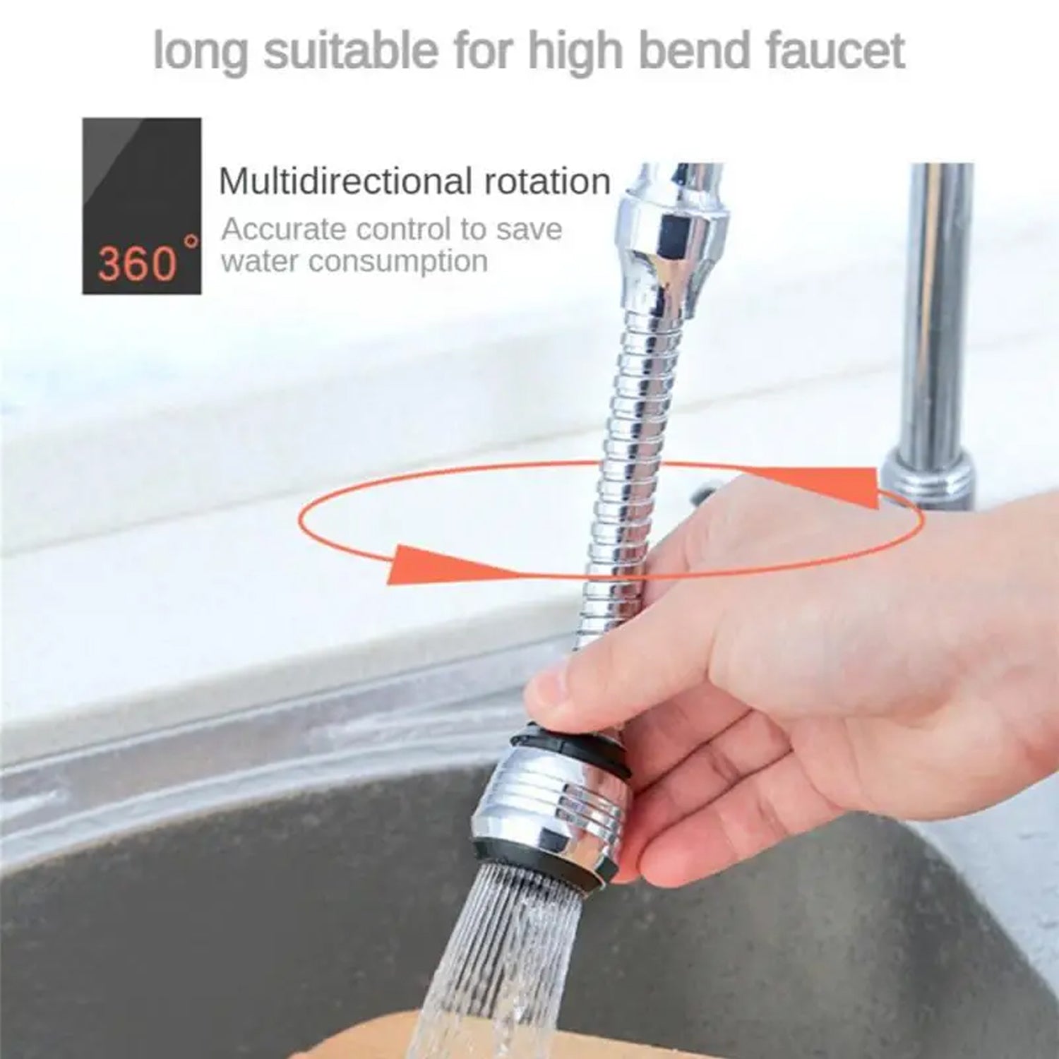 0550  Tap Spray Head Kitchen Faucet Extender Universal Faucet Spray Head Adapter Faucet Sprayer Attachment Jaywayne Kitchen Faucet Sprayer Movable Kitchen Faucet Head 360° Rotatable Anti -Splash Tap Water Saving Faucet for Kitchen (1 Pc) Eshaan Traders