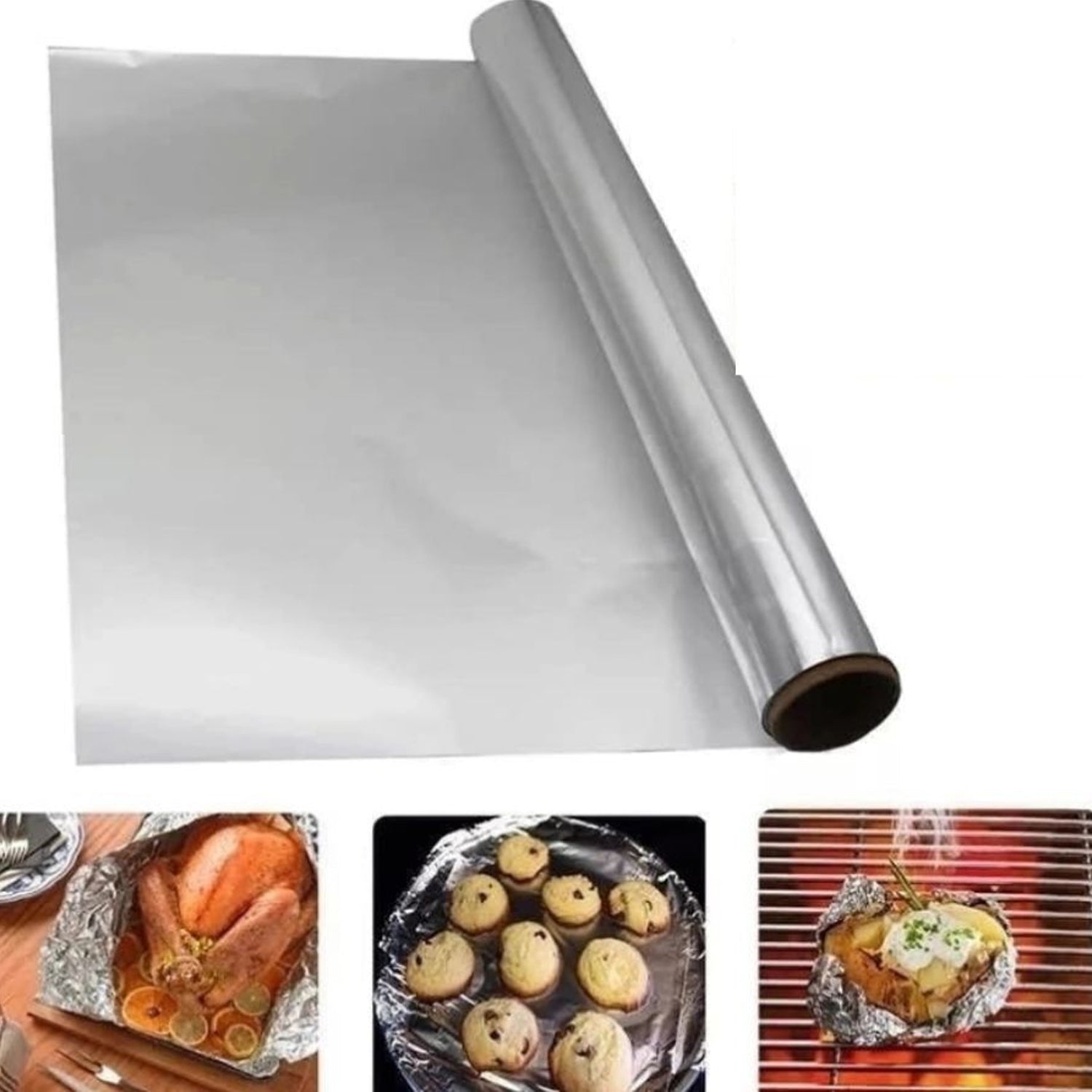 5989 Premium Quality Food Grade Aluminum Foil Roll Heavy Duty Non Stick Thick Aluminum Foil Sheet Baking Grilling Tool 72Mtr (1Pc) Eshaan Traders